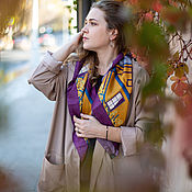 Шелковый платок с ручным подшивом "Балет"