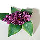 Brooch leather Sprig of lilac. Brooches. Shagree (Shagree). My Livemaster. Фото №4