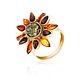 Gold-plated ring with amber mix ' Flower». Rings. Амбер Бутик янтарь украшения. Online shopping on My Livemaster.  Фото №2