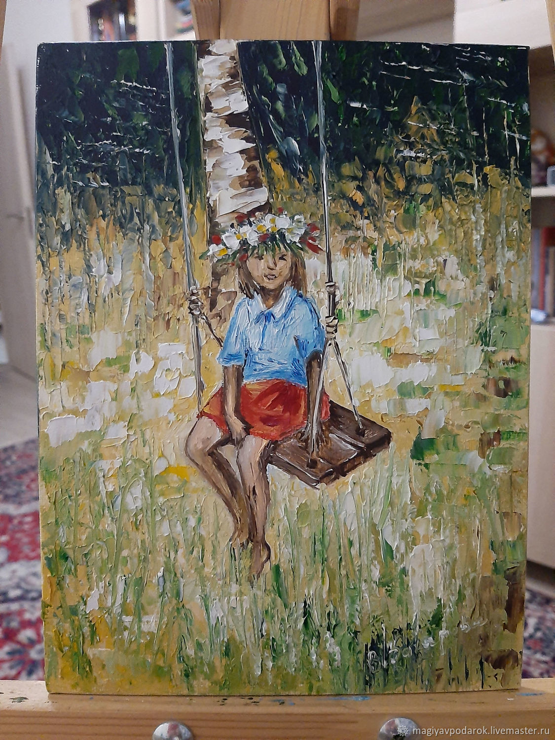 Девочка на качелях. Куда уходит детство. Картина маслом. в интернет ...