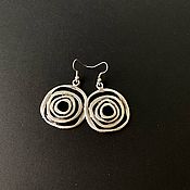 Украшения handmade. Livemaster - original item Earrings from metal under silver, stylish boho earrings jewelry, large. Handmade.