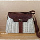 Women's wicker bag, genuine leather, Classic Bag, Astrakhan,  Фото №1