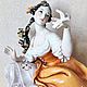 Statuette of a Girl with a dove Capodimonte G. Cappe, Vintage statuettes, Ramenskoye,  Фото №1