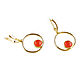 Jade earrings, orange earrings, gold circle earrings. Earrings. Irina Moro. My Livemaster. Фото №5