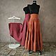 Linen skirt with belt-corset (brick color). Skirts. pugovkino delo (Pugovkino-delo). Online shopping on My Livemaster.  Фото №2