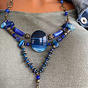 Украшения handmade. Livemaster - original item Necklace blue stylish decoration unusual necklace gift for a girl to buy. Handmade.