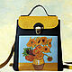 Copy of Leather yellow backpack Van Gogh Sunflowers. Backpacks. Leather  Art  Phantasy. Online shopping on My Livemaster.  Фото №2