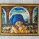 Картина с кошкой маслом в раме, Картины, Самара,  Фото №1