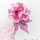 Rose silk brooch ' Barbara'. Brooch made of silk. Brooches. natalya-4 (natalya-4). Online shopping on My Livemaster.  Фото №2