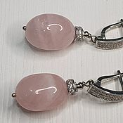 Украшения handmade. Livemaster - original item Earrings rose quartz. Handmade.