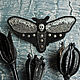 Заказать Брошь из кожи: бабочка, космический бражник "Deadstars Moth". MetallHaut ◦ Hell Hanf. Ярмарка Мастеров. . Брошь-булавка Фото №3