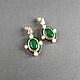 Order Stud earrings with green stone, Byzantine earrings with jadeite. Nibelung Design Beadwork. Livemaster. . Stud earrings Фото №3