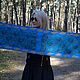 Sea wave felted scarf made of silk and wool, size 30 x 180 cm. Scarves. AloraFelt. My Livemaster. Фото №5