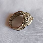 Винтаж: Кольца винтажные: Крупное кольцо, серебро 875 , янтарь натуральный