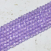 Материалы для творчества handmade. Livemaster - original item Beads 60 pcs Faceted 4/3 mm Lilac. Handmade.