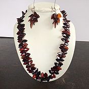Украшения handmade. Livemaster - original item Necklace and earrings Amber leaves. Handmade.