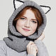 Заказать СНУД С КАПЮШОНОМ ХАСКИ. Woolcraft. Ярмарка Мастеров. . Капюшоны Фото №3