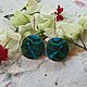 Серьги с малахитовой хризоколлой. Серьги классические. Karma-jewelry. Ярмарка Мастеров.  Фото №5