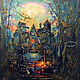 Panel: decorative wall panel forest cat evening NIGHT GUARD, Panels, Moscow,  Фото №1