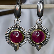 Украшения handmade. Livemaster - original item Silver earrings with natural stones, silver earrings with garnet. Handmade.