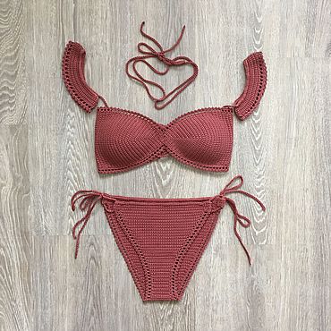 Купальник вязаный “Heady”. nata_i_knit. Одежда женская ручной работы - Ярмарка Мастеров Одежда женская ручной работы. Ярмарка Мастеров - ручная работа Купальник вязаный “Heady”. Handmade.