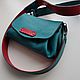 Bag-minik (purse) made of leather ' Turquoise' ', Clutches, Liski,  Фото №1