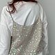 Топ с пайетками (серо-бежевый). Топы. lulu_knits. Интернет-магазин Ярмарка Мастеров.  Фото №2