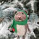 Мышка в зелёном шарфике, Войлочная игрушка, Санкт-Петербург,  Фото №1