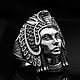 Кольцо Клеопатра из серебра 925 пробы с чернением, Кольцо-печатка, Санкт-Петербург,  Фото №1