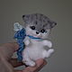 Серый котенок валяная игрушка, Войлочная игрушка, Правдинск,  Фото №1