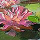Oil painting of Water Lilies (pink green pond). Pictures. Pastelena. My Livemaster. Фото №5