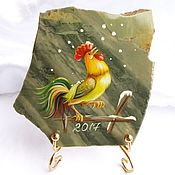 Сувениры и подарки handmade. Livemaster - original item Rooster - a symbol of 2017, Panels made of natural stone Jasper Cock. Handmade.