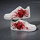 Заказать Кроссовки белые Nike Air Force 1 унисекс,кастом,Дэдпул, ручная роспись. Olgavolgoart. Роспись одежды и обуви. Кастом. Ярмарка Мастеров. . Кроссовки Фото №3