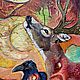 Абстрактная КАРТИНА Лесной пейзаж с животными интерьерная живопись. Картины. КАРТИНЫ СИЛЫ Юлии Ягудиной. Ярмарка Мастеров.  Фото №10