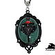 Black pendant green agate, black sword, heart, Gothic wings. Pendant. Steampunk & Gothic Jewelry FDrag (FenixDrag). Online shopping on My Livemaster.  Фото №2