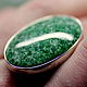 Order Ring with jadeite 'Moss and yagel', silver. EdGems jewerly. Livemaster. . Ring Фото №3