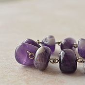 Large beads made of natural stones Evening