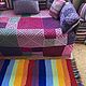 Knitted cross stripe rug in different colors. Floor mats. vyazanaya6tu4ka. My Livemaster. Фото №5