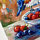 Order Robin and juicy berries oil painting. Buy a bird painting. Vladyart. Livemaster. . Pictures Фото №3
