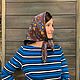 Косынка Бабочки (шоколадная). Косынки. Галерея Былинка. Ярмарка Мастеров.  Фото №4