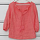 Coral boho blouse made of 100% linen. Blouses. etnoart. Online shopping on My Livemaster.  Фото №2