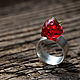 Серебряное кольцо "Strawberry summer". Кольца. GlassQuail. Интернет-магазин Ярмарка Мастеров.  Фото №2
