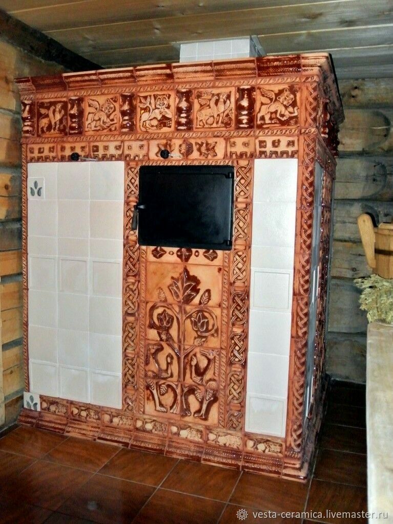 Tiled Vladimir-Suzdal oven, Fireplaces, Moscow,  Фото №1