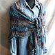Чистошерстяная шаль, расцветка "Крыло дракона". Шали. IRINA GRUDKINA Handmade Knitwear. Ярмарка Мастеров.  Фото №4