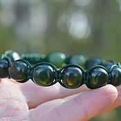 Украшения handmade. Livemaster - original item Men`s Shambhala talisman bracelet made of green jade (Buryatia). Handmade.