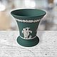 Винтаж: Wedgwood Jasperware Teal Вазочка с Купидоном в редком цвете, Вазы винтажные, Вологда,  Фото №1
