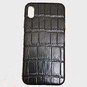 Сумки и аксессуары handmade. Livemaster - original item Crocodile leather case, for Apple iPhone XS Max phone model.. Handmade.