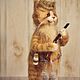 A GOOD HUNTING cat Knitted. Stuffed Toys. Knitted toys Olga Bessogonova. My Livemaster. Фото №4
