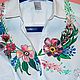 Blouse painted 'Flowers will save the routine', Blouses, St. Petersburg,  Фото №1