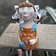 Girl with bows. Handmade doll, ceramic. Figurines. Marisavesennaya ceramics. Online shopping on My Livemaster.  Фото №2